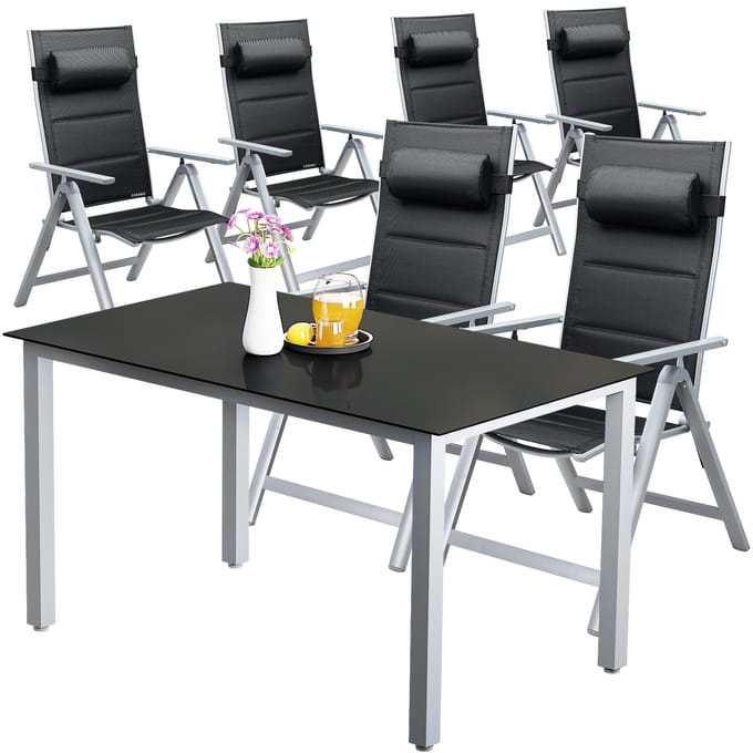 Casaria Tuinset Bern - 7-delig Aluminium - Zilver