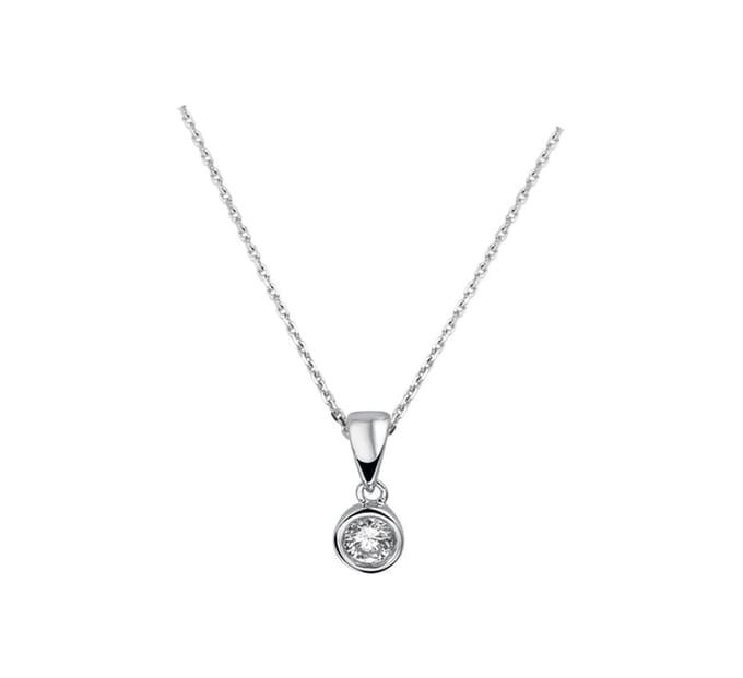 Zilver Gerhodineerde Collier zirkonia 41 + 4 cm 1329796