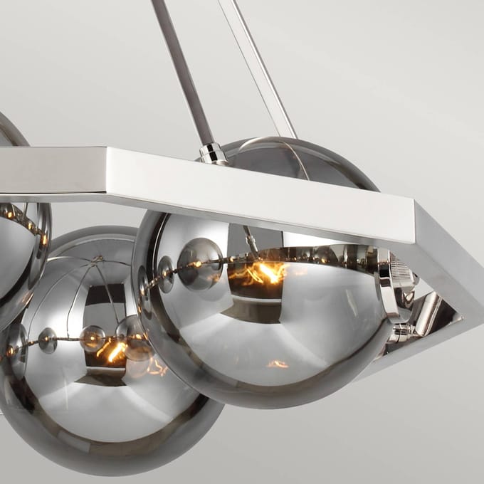 Feiss LED Kroonluchter | 5X E14 Max 60W | Dimbaar | Polished Nickel