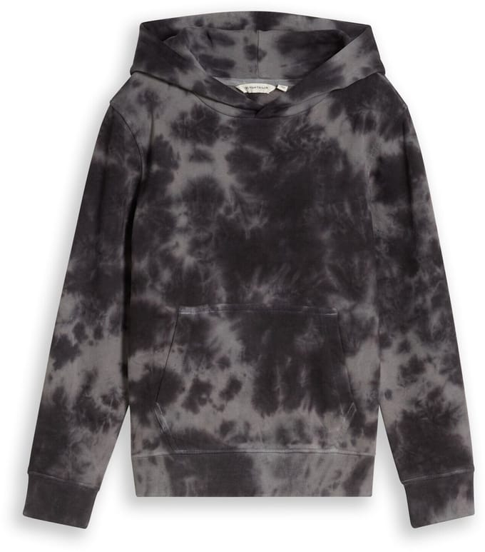 Tom Tailor - Hoodie met batikpatroon - Maat 152 - dark grey tie dye