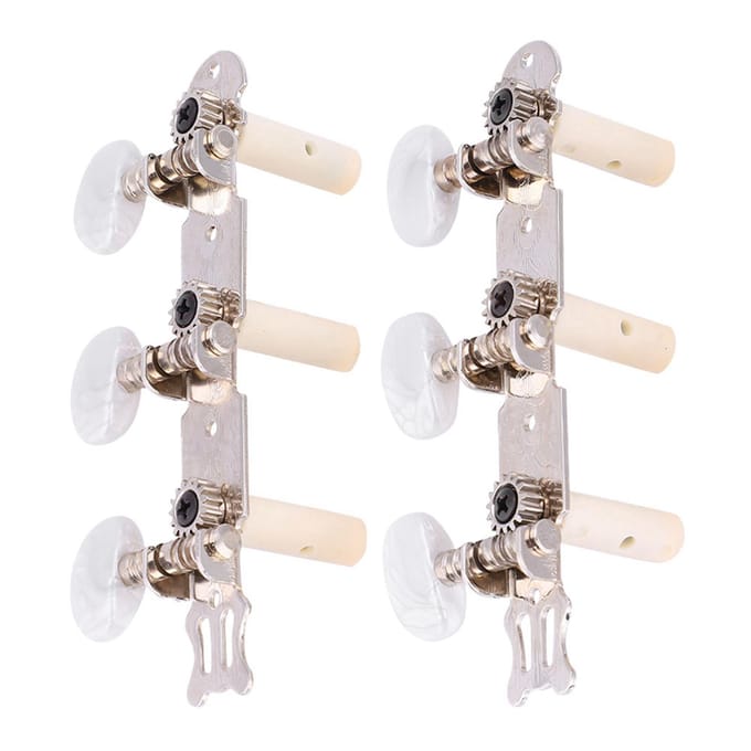 3+3 Acryl Klassieke Gitaar Snaar Stemmechanieken Stemknoppen Machinekoppen Zilver white