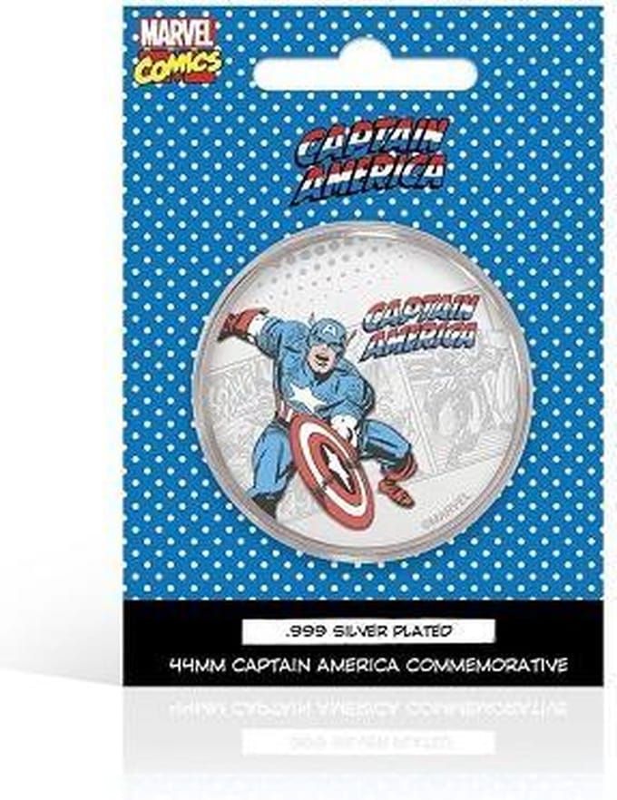 MARVEL - CAPTAIN AMERICA .999 SILVER PLATED MUNT