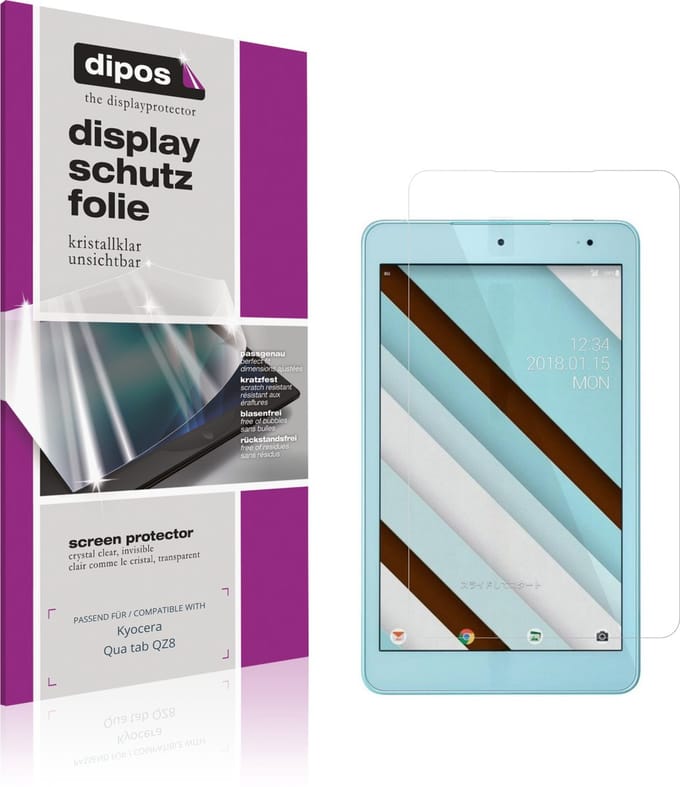 dipos – 2x Beschermfolie geschikt voor Kyocera Qua tab QZ8 | Krasbestendige & heldere Screenprotector Ultra-Thin