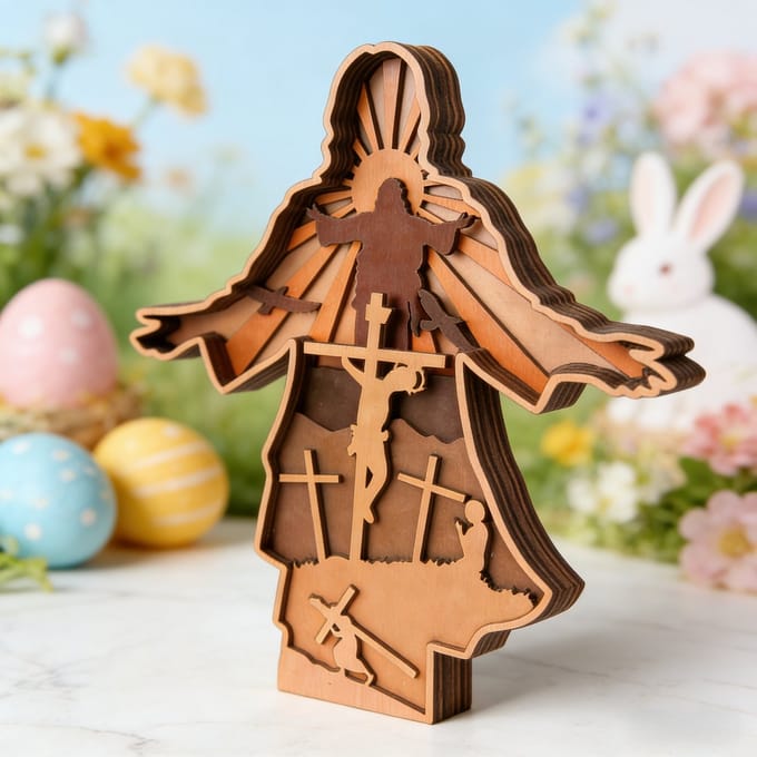 VANDAAG VERZONDEN - Decoratie Hout - Jezus - Christelijk - Pasen - Bijbel - Jesus - Pasen Easter Goede Vrijdag