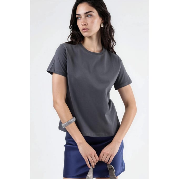 Effen Crew Neck Katoenen T-Shirt