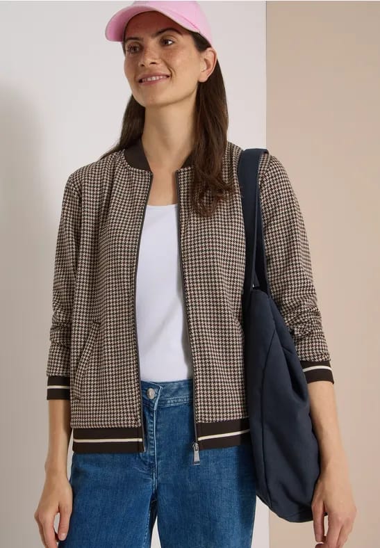 Lichtgewicht blouson in pepita-stijl