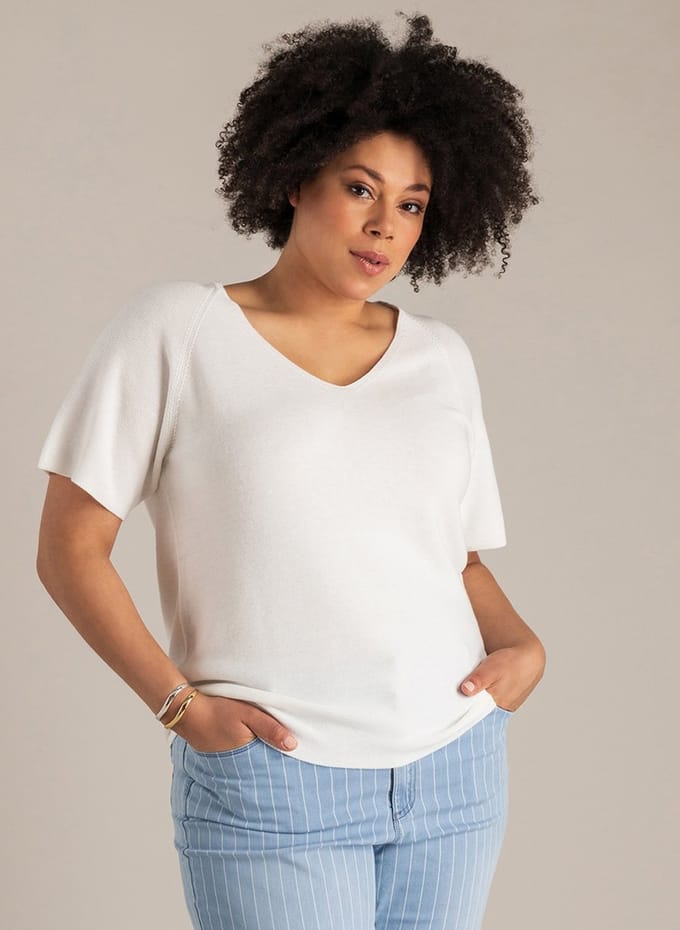 YEST CURVE Nadiney Tops - Off White - maat X-0(44)