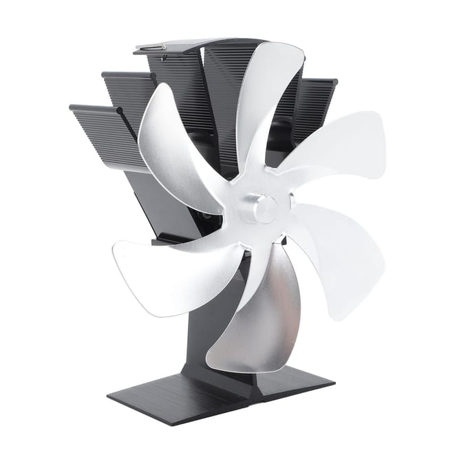 Verticale Kachelventilator 6 Bladen Thermische Ventilator Warmte-aangedreven Snelle Warme Circulatie Handvat Ontwerp Kookplaat goud