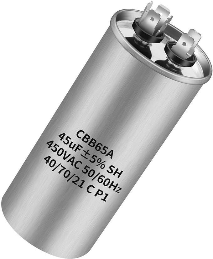 Cilindrische 45uF Condensator voor Airconditioning - 450V AC Capacitor voor Compressor Starten