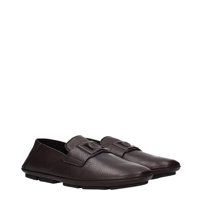 Dolce & Gabbana Bruine Leren Instappers