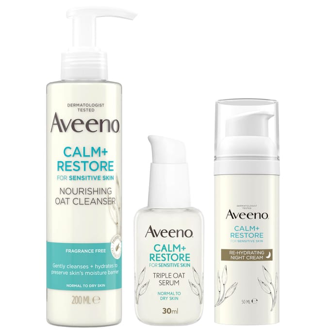 Aveeno Face Calm and Restore Night Nourish Routine