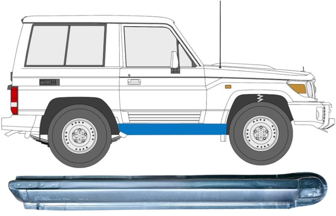 Volledige dorpel voor Toyota Land Cruiser J70 1984- / Rechts