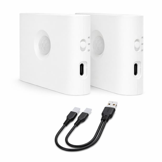 Oneproduct Wandlamp Binnen - Set van 2 - Oplaadbaar - USB-C - Bewegingssensor