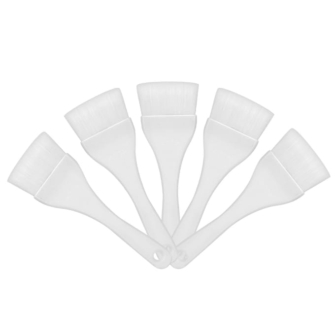 5 stuks Witte Gezichtsmaskerkwastenset Dichte Nylon Haren Moddermasker Applicator DIY Schoonheidstool white