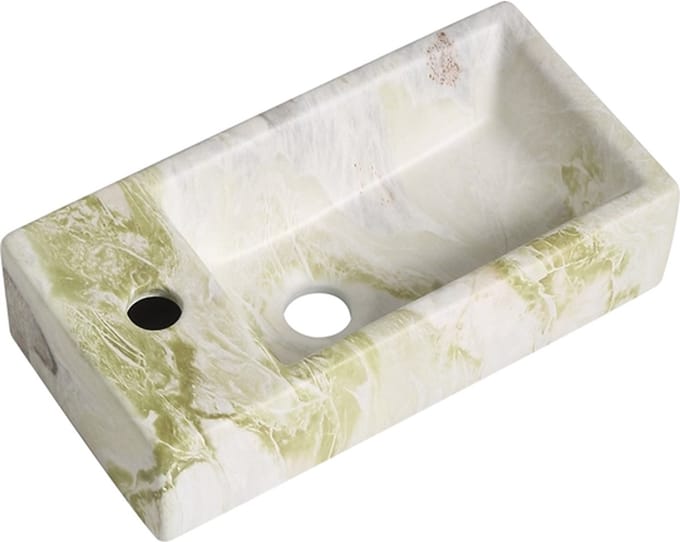 Fontein Mia 40.5x20x10.5cm marmerlook wit groen links