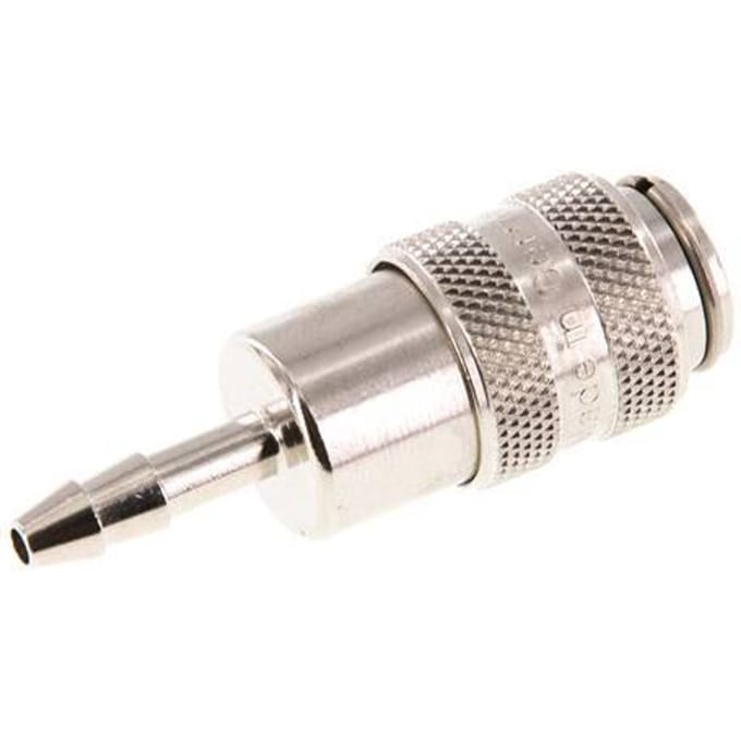 Vernikkeld Messing DN 5 Luchtkoppeling Snelkoppeling 4 mm Slangpilaar Double Shut-Off