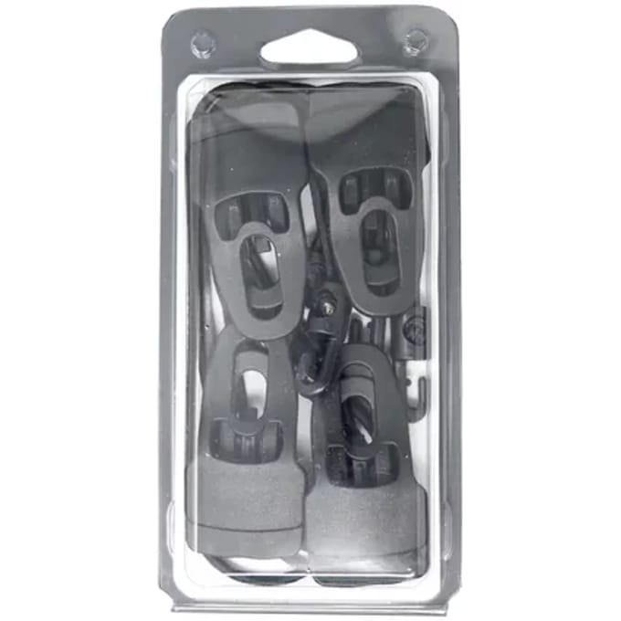 Seilflechter Tornado Clips Met Elastiek Zwart – 4 Mm (set Van 4)