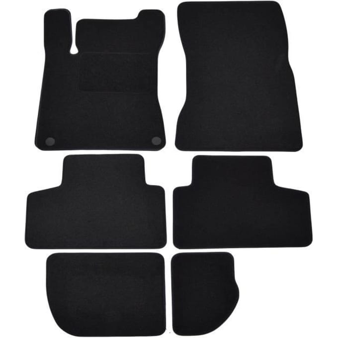 Tapis de sol - Mercedes - GLB X247 - Velours noir - 6 pièces - Antidérapant - Sur mesure