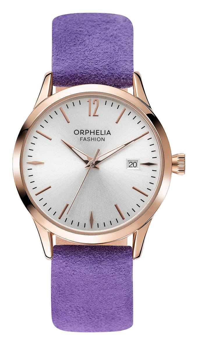 Orphelia Suede OF711820 Horloge - Leer - Paars - Ø 36 mm