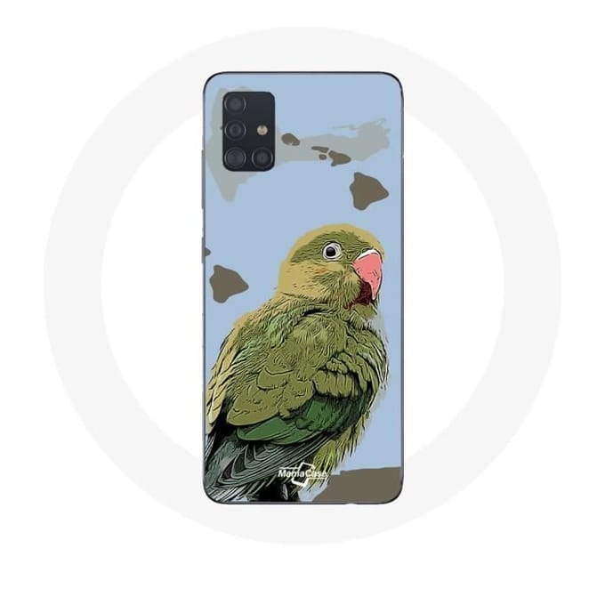 Hoesje voor Samsung Galaxy A71 Parkieten Vogels groen