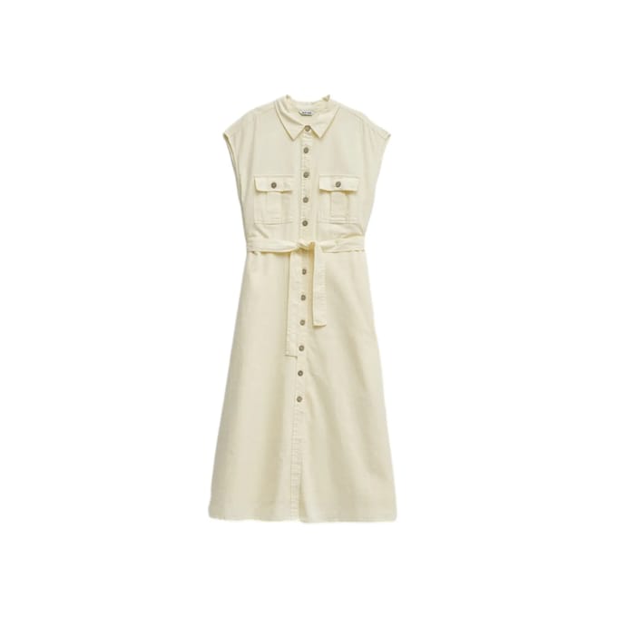 Damesjurk met linnen overhemd Salsa Jeans Midi
