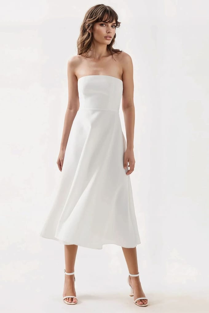 Bandeau Midi A-Lijn Jurk