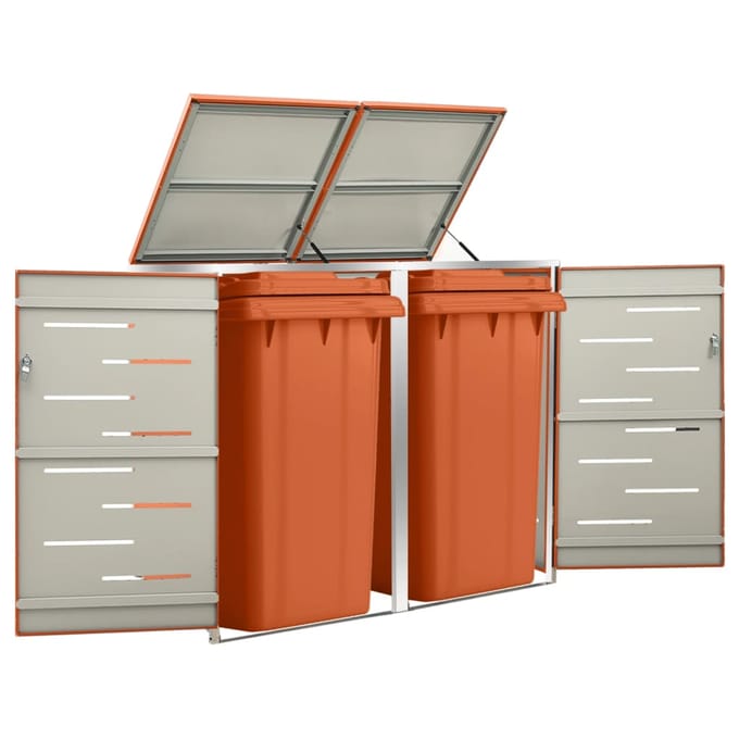 vidaXL - Containerberging - dubbel - 138x77,5x115 - cm - roestvrij - staal