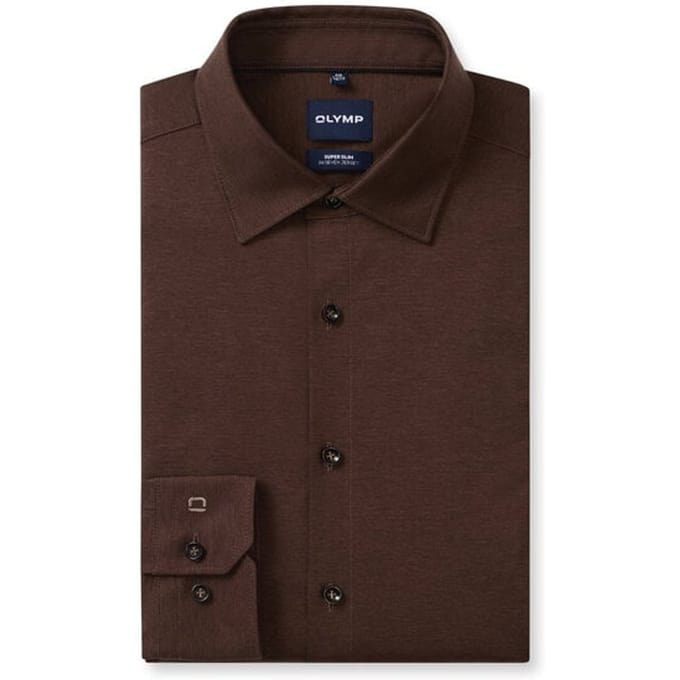 OLYMP No. Six 24/Seven Overhemd, Super Slim, Urban Kent, Nougat