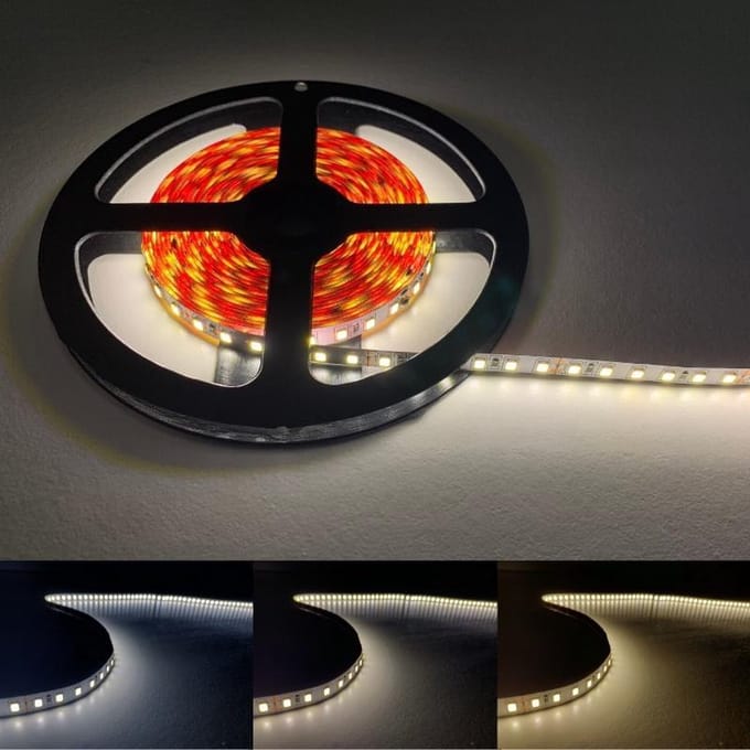 LED strip 24V 5M 2835 IP20 120LED / m - Wit licht - Overig - Wit Neutre 4000K - 5500K - SILUMEN