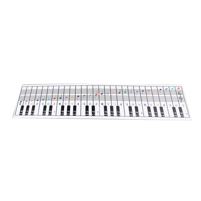 61 88 Toetsen Piano Toetsenbord Grafiek Muzieknoten Referentiekaart Elektrische Piano Vingerzetting Oefenkaart black