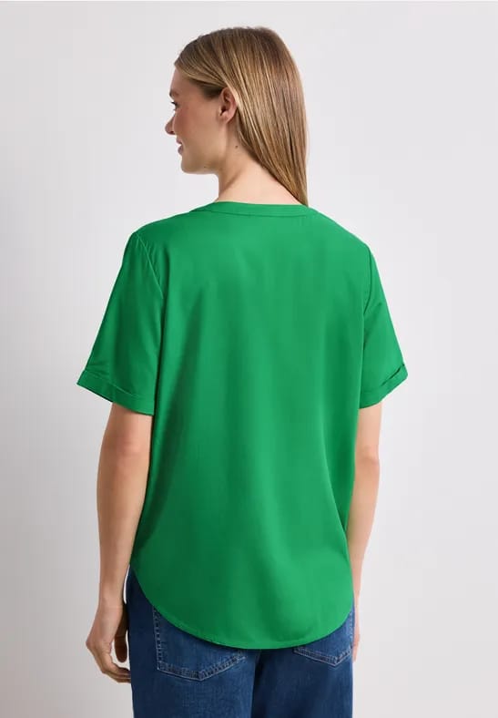 Blouse met losse schouders en gespleten hals