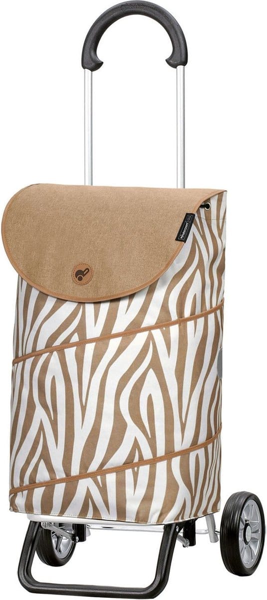Andersen SHOPPER MANUFAKTUR Boodschappentrolley Scala Shopper Plus Tyra Zebra Beige 103cm