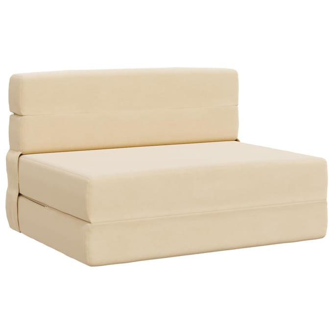 vidaXL - Vouwbare - Sofa - Bed - Crèmekleurig - 70 - x - 72 - x - 60 - cm - Stof