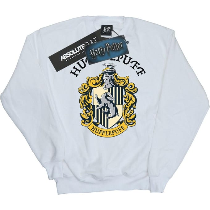 Harry Potter Dames/Dames Hufflepuff Logo Sweatshirt (Wit)