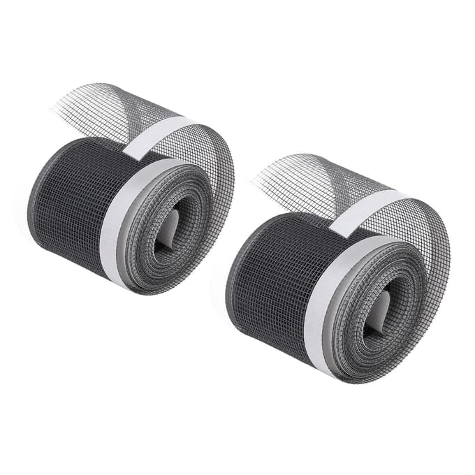 2 Pièces Ruban de Réparation d'Écran de Fenêtre Découpable Polyvalent Adhésif Fort Patch de Réparation de Moustiquaire pour gray