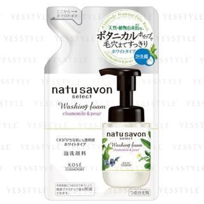 Kose - Natu Savon Select Washing Foam Chamomil & Pear 160ml Refill