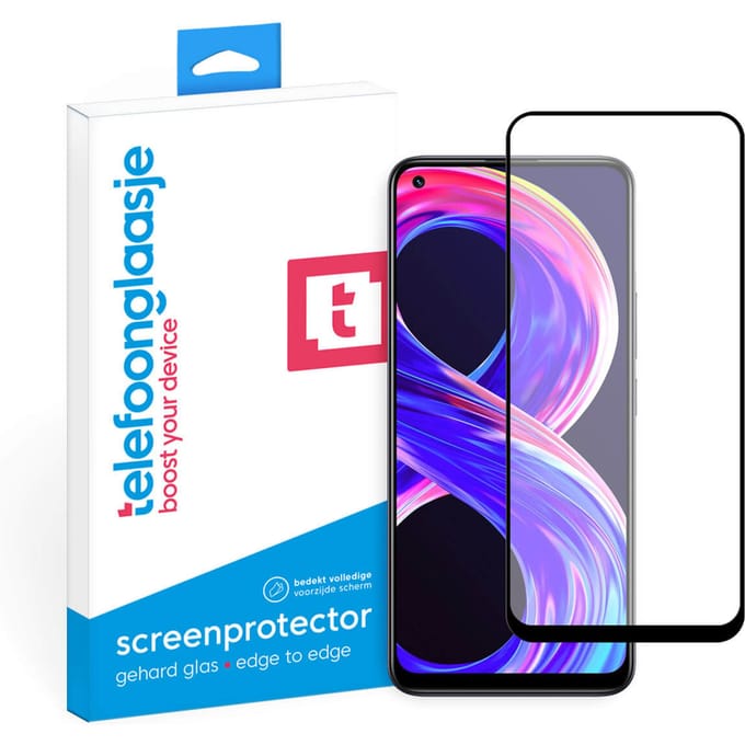 Realme 8 Pro screenprotector gehard glas Edge to Edge