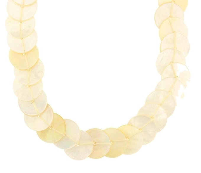 Behave - Ketting dames strandschelp look - wit crème - zomerstijl - 40 cm