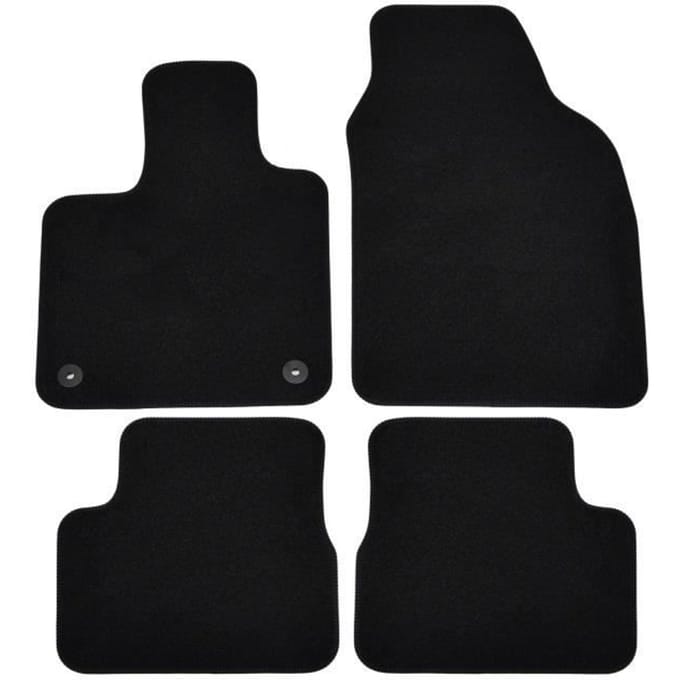 Tapis de sol - Fiat - 500e - 4 pièces - Antidérapant - Velours imperméable