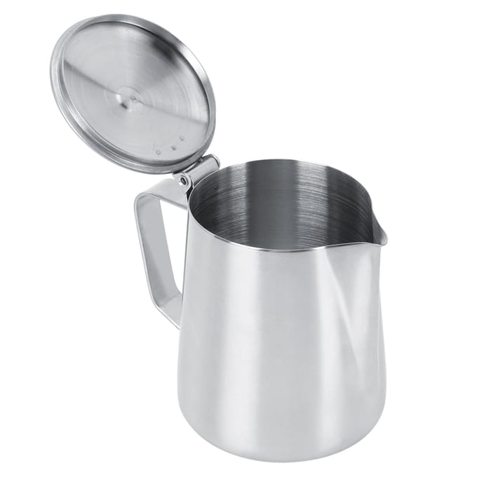 350ml Roestvrijstalen Melk Craft Koffie Latte Opschuimkunst Kan Pitcher Mok Beker met Deksel white