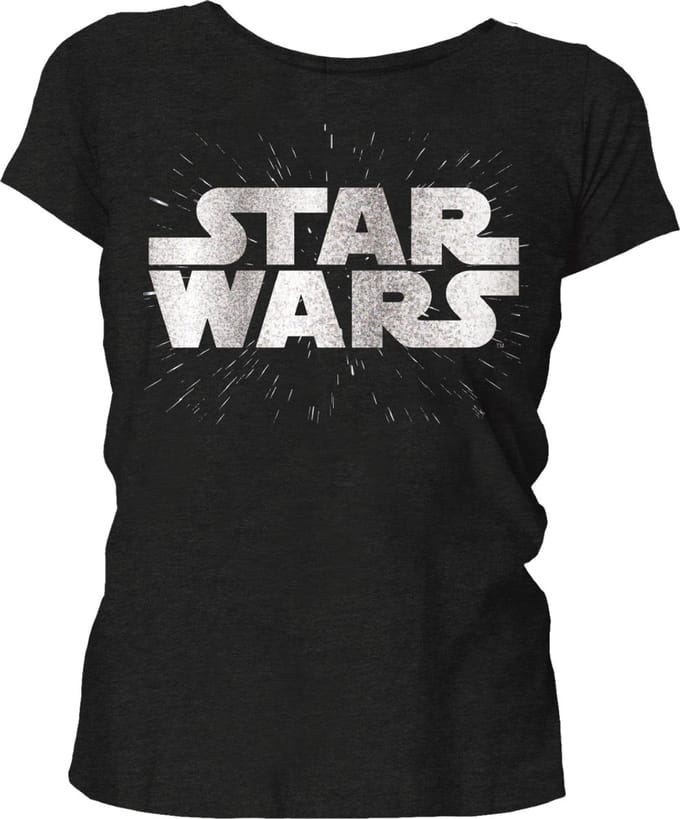 Star Wars - Zilver Logo Zwart Dames T-Shirt S