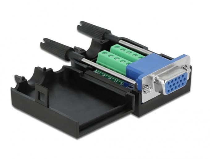 Delock VGA15 female to Terminal Block Adapter with Enclosure