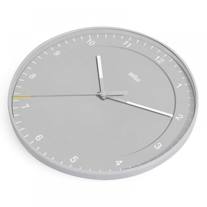 Braun BC17G - Wandklok - Analoog - Kunststof - Grijs