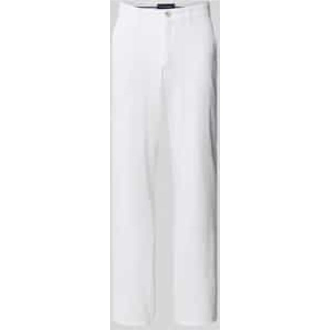 regular fit broek van mix van linnen en viscose met steekzakken