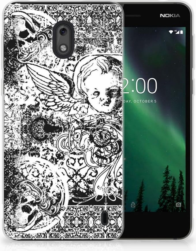 Silicone Back Case Nokia 2 Skulls Angel