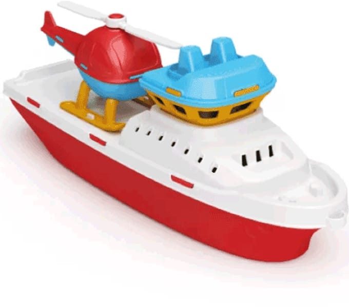 Tugboat en helicopter