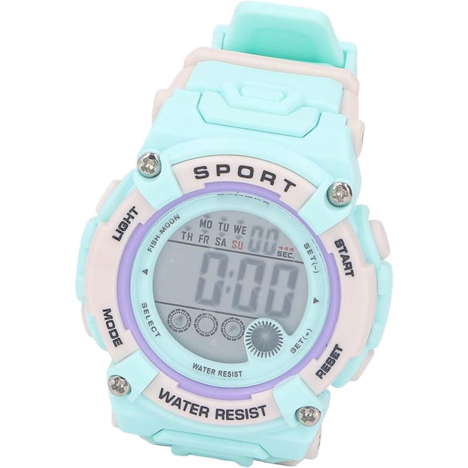 Digitale Chronograaf Kinderen Student Waterdicht Sport Multifunctioneel Elektronisch Horloge Reseda white