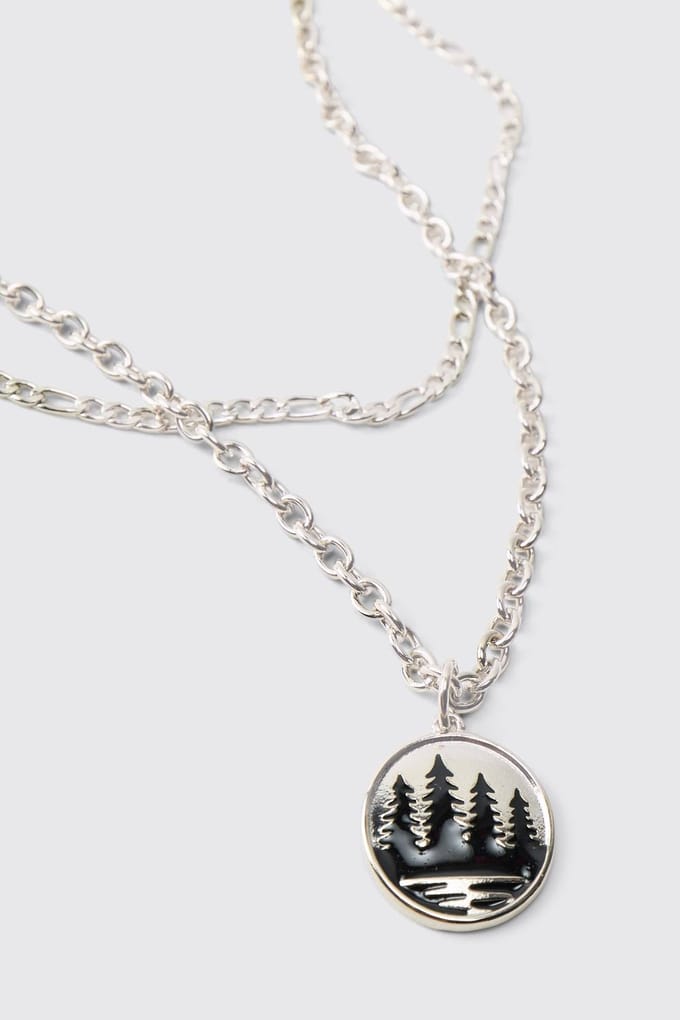 Gelaagde Ketting Met Boompendant | Silver