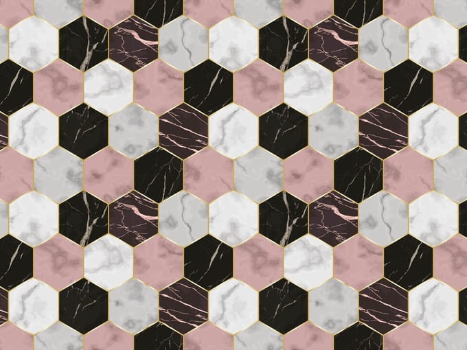 Placemat vinyl | Pink marble | 4 stuks