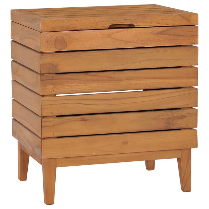 vidaXL - Wasmand - 40x30x45 - cm - massief - teakhout